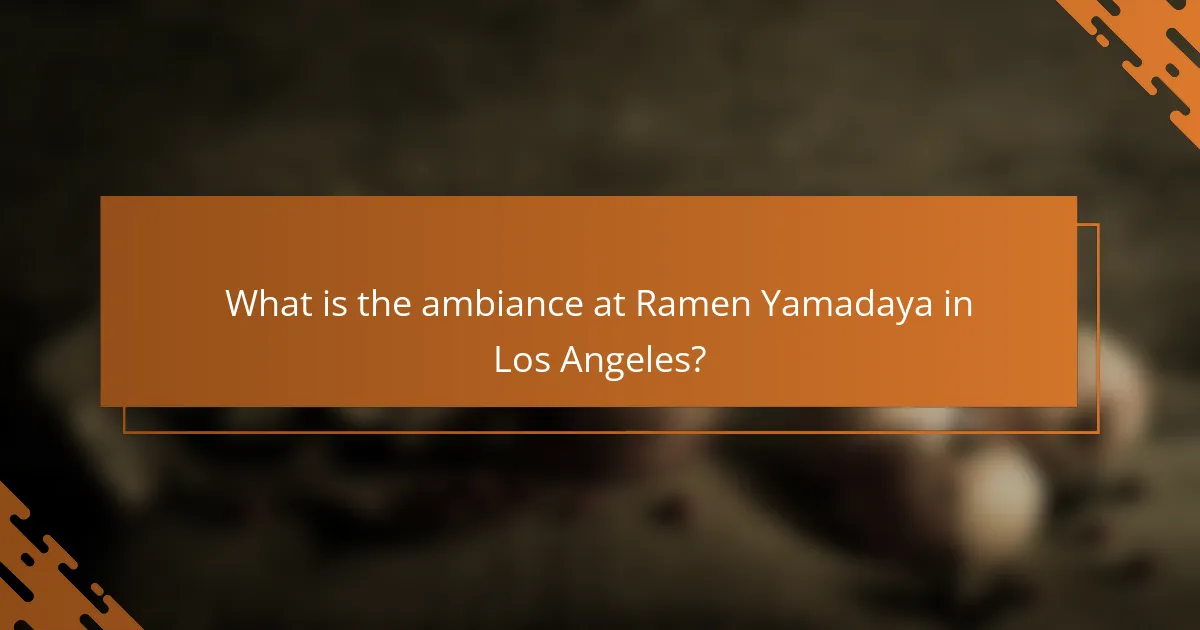 What is the ambiance at Ramen Yamadaya in Los Angeles?